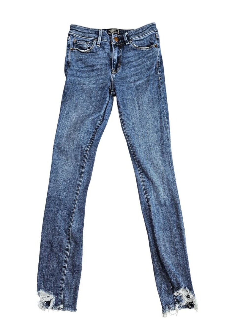 Abercrombie & Fitch Mid Rise Super Skinny Ankle Jeans Womens 00 Blue Med Wash